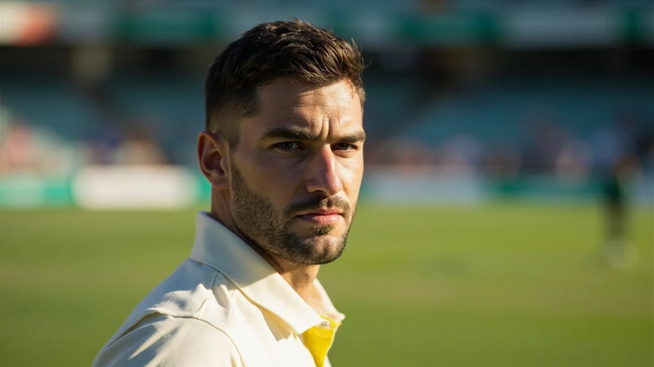 Close editorial frame of a Test batter playing a controlled drive, with bat, gloves and front pad visible against a softly blurred background